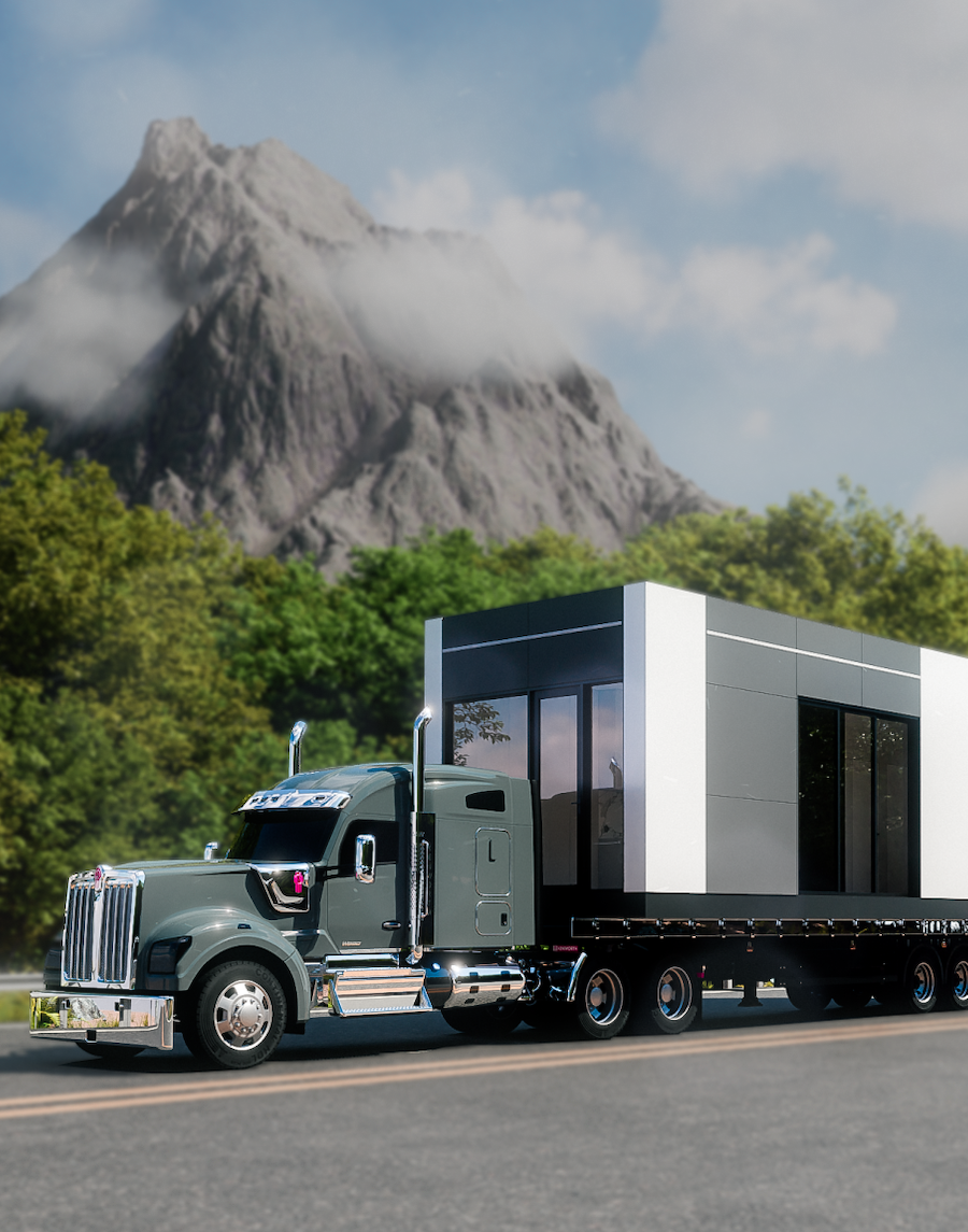 Smart, Portable, Combinable, Stackable home or garden/laneway suite powered by Voice-AI Assistant built by StrongFroce.AI in Ontario, Toronto, Ottawa - Portable transportation image