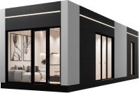 Smart, Portable, Combinable, Stackable home or garden/laneway suite powered by Voice-AI Assistant built by StrongFroce.AI in Ontario, Toronto, Ottawa - exterior render